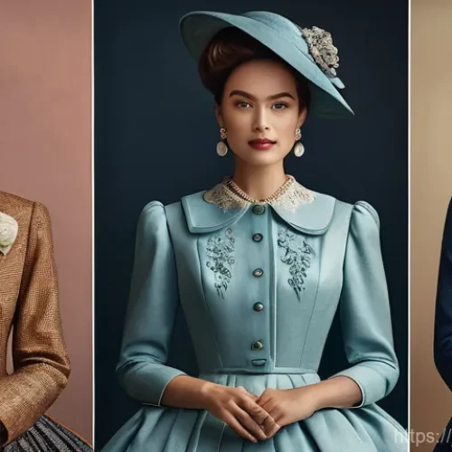 빈티지 의류 제작 공정 - Here are three image generation prompts in English, designed to capture the essence of vintage fashi...